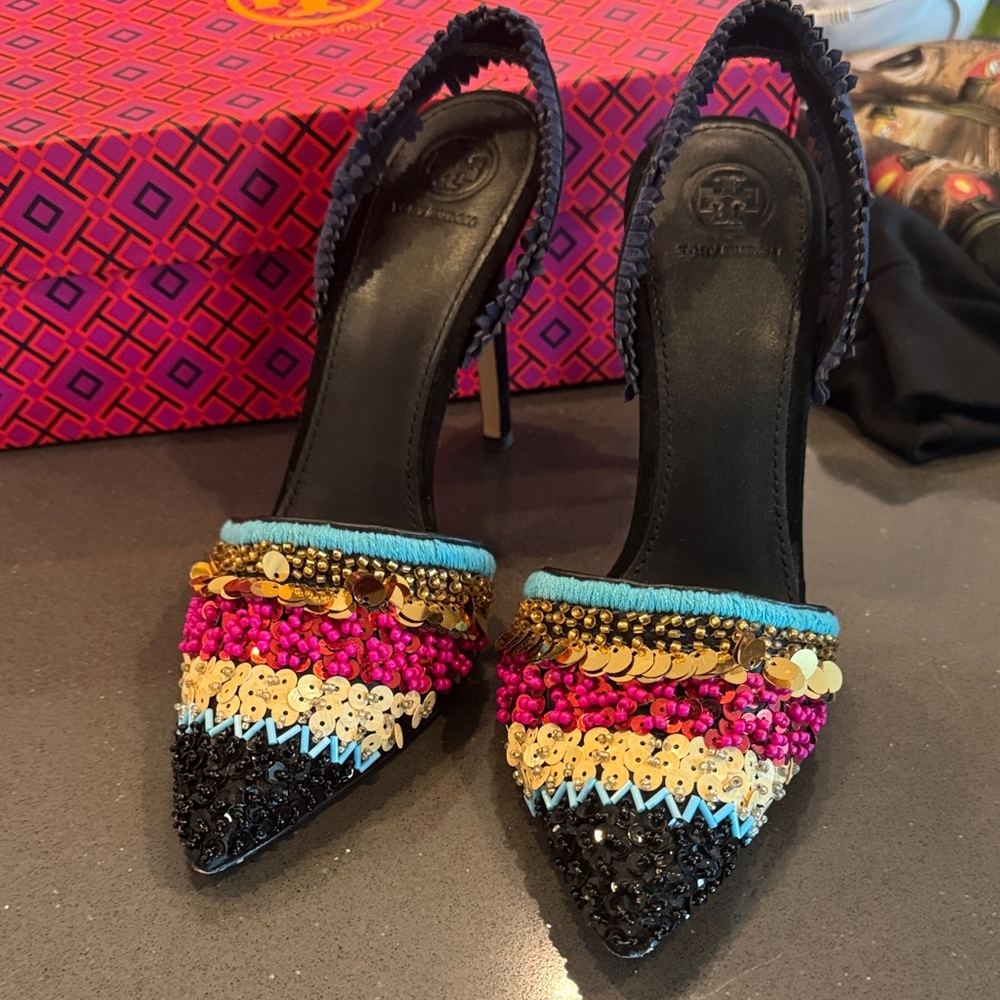 Tory Burch Colorful Beaded Women's Heels